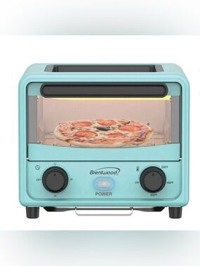 NWT Brentwood 2 in 1 Compact Toaster Oven plus Grill Pan.